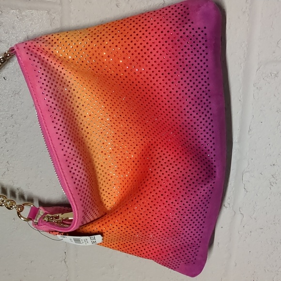 Ombre Slouchy Chainlink Strap Clutch Small Shoulder Bag NWT - Picture 3 of 6